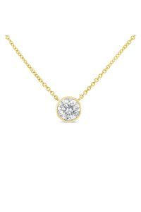 1/2 Carat Round Brilliant-Cut Diamond Modern Bezel-Set Solitaire Necklace